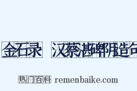 金石录·汉蔡湛碑阴造句是什么意思的图片